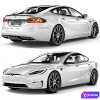 Tesla Model S Plaid 2021 3D Model Vray