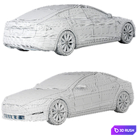 Tesla Model S Plaid 2021 3D Model Vray