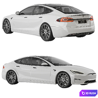 Tesla Model S Plaid 2021 3D Model Vray