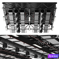 Ventilation system set 02 3D Model Vray, Corona
