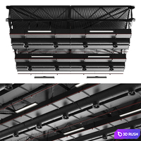 Ventilation system set 02 3D Model Vray, Corona