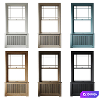 Classic window with radiator screen 007 3D Model Vray, Corona