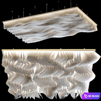 Paper Design Celing 6 Wave ceiling 3D Model Vray, Corona