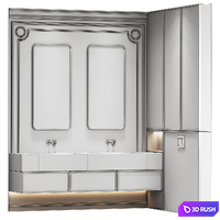 Bathroom furniture 8 3D Model Corona