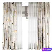 Curtains for the nursery with Roman curtains ZS02 3D Model Corona