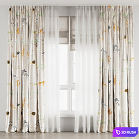 Curtains for the nursery with Roman curtains ZS02 3D Model Corona