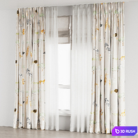 Curtains for the nursery with Roman curtains ZS02 3D Model Corona