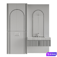 Bathroom furniture 14 3D Model Vray, Corona