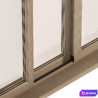 Wooden Sliding Windows Set 36 3D Model Vray, Corona