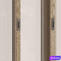 Wooden Sliding Windows Set 36 3D Model Vray, Corona