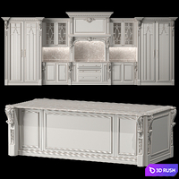 blk wood classical kitchen art 001 3D Model Corona