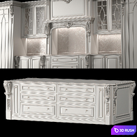 blk wood classical kitchen art 001 3D Model Corona