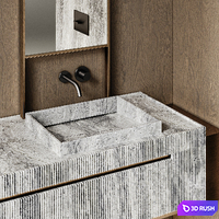 Bathroom furniture set 002 3D Model Corona