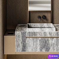 Bathroom furniture set 002 3D Model Corona