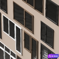 Windows and balcony doors Rehau 3D Model Vray, Corona