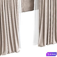 Curtains 3D Model Vray, Corona