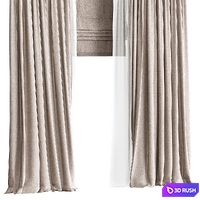 Curtains 3D Model Vray, Corona