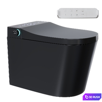 Automatic Wall-Mounted Smart Bidet Toilet with In-Wall Tank Black 3D Model Corona