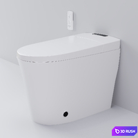 Smart Bidet Toilet with Foot Sensor Flushing 3D Model Corona