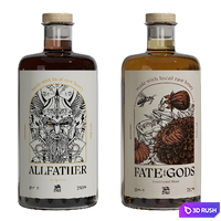 Aesthetic Bottles in Old Style for Shelves in a Bar or a Restaurant 3D Model Corona