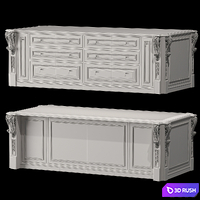 blk wood classical kitchen art 001 3D Model Corona