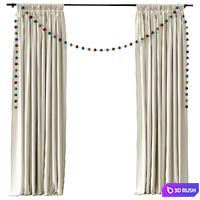 Curtains for children's room 3D Model Corona