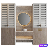 Bathroom Furniture Set 02 3D Model Vray, Corona