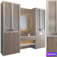 Bathroom Furniture Set 02 3D Model Vray, Corona