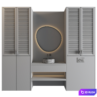 Bathroom Furniture Set 02 3D Model Vray, Corona