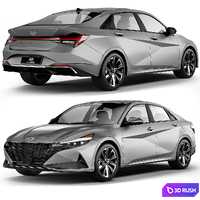 Hyundai Elantra 2021 3D Model Vray