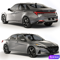 Hyundai Elantra 2021 3D Model Vray