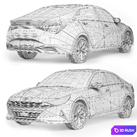 Hyundai Elantra 2021 3D Model Vray