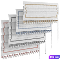Roman blinds 42 (1500mm) with pompoms 3D Model Corona