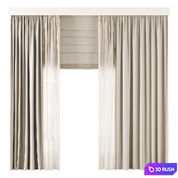 Roman and Cotton Curtain 026 3D Model Vray, Corona