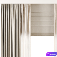Roman and Cotton Curtain 026 3D Model Vray, Corona