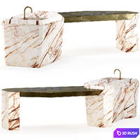 Kitchen island by Baxter, Leylah series 3D Model Corona