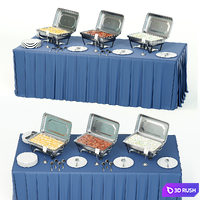 Open buffet set 01 3D Model Vray, Corona