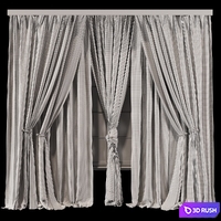 Luxurious Dual Layer Drapes with Sheer Curtain 70 3D Model Vray, Corona