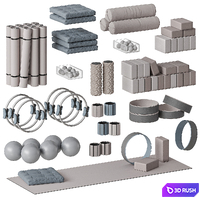 Sports set / Aerial yoga set 4 3D Model Vray, Corona