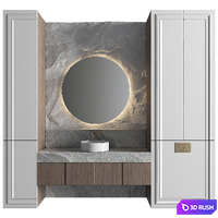 Bathroom Furniture Set 04 3D Model Vray, Corona