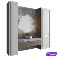 Bathroom Furniture Set 04 3D Model Vray, Corona