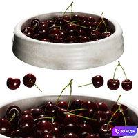 Cherry bowl 3D Model Vray, Corona