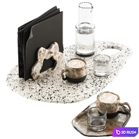 Decorative coffee set 02 3D Model Corona