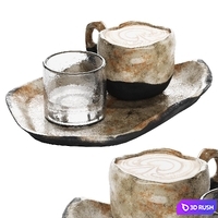 Decorative coffee set 02 3D Model Corona