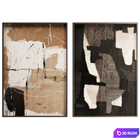 Vintage Abstract Art MA416 And Minimalist Geometric Art MG115 3D Model Corona