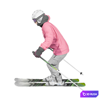 A man goes downhill skiing 3D Model Vray, Corona