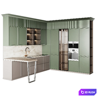 Neoclassic kitchen 16 3D Model Vray, Corona