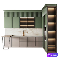 Neoclassic kitchen 16 3D Model Vray, Corona