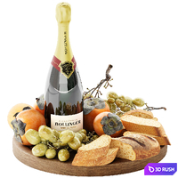 Set of champagne fruits and breads 3D Model Vray, Corona