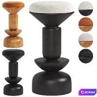 Imara Bar Stool 3D Model Vray, Corona